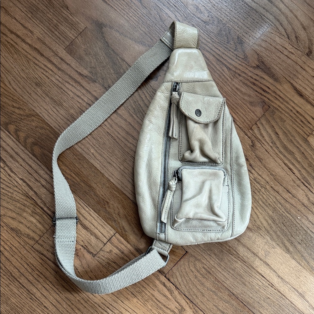 Free People Neutral Leather Sling Bag - Casual Crossbody